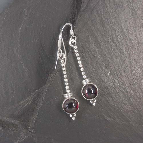 Granat Ohrringe Rund