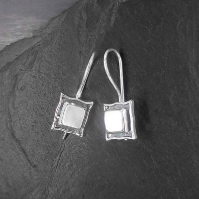 Perlmutt Ohrringe Eckig
