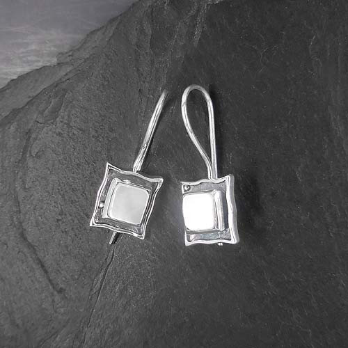 Perlmutt Ohrringe Eckig