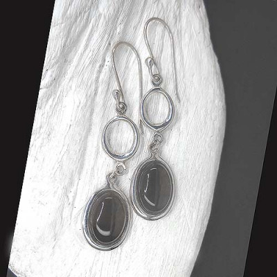 Rauchquarz Ohrringe Lang