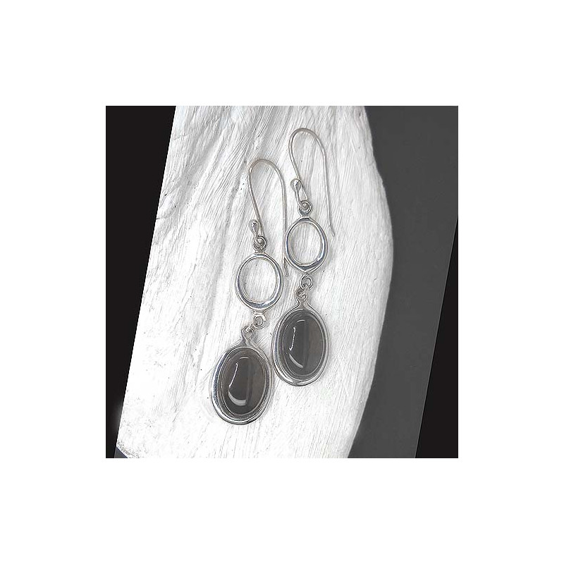 Rauchquarz Ohrringe Lang