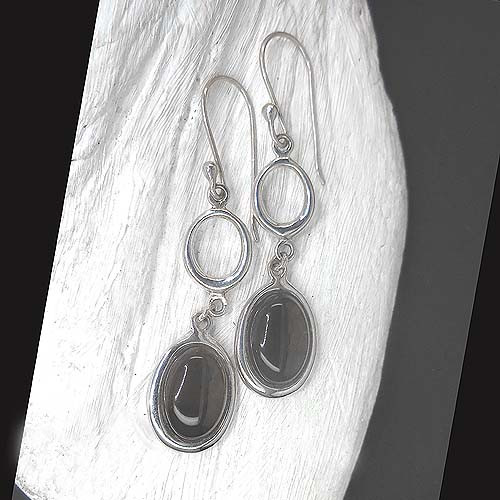 Rauchquarz Ohrringe Lang