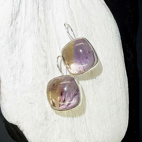 Ametrin Ohrringe Eckig