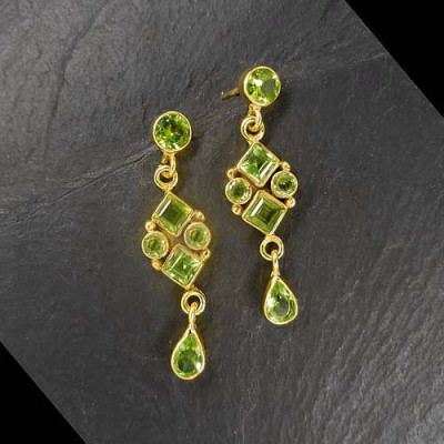 Peridot Ohrringe Multi Vergoldet