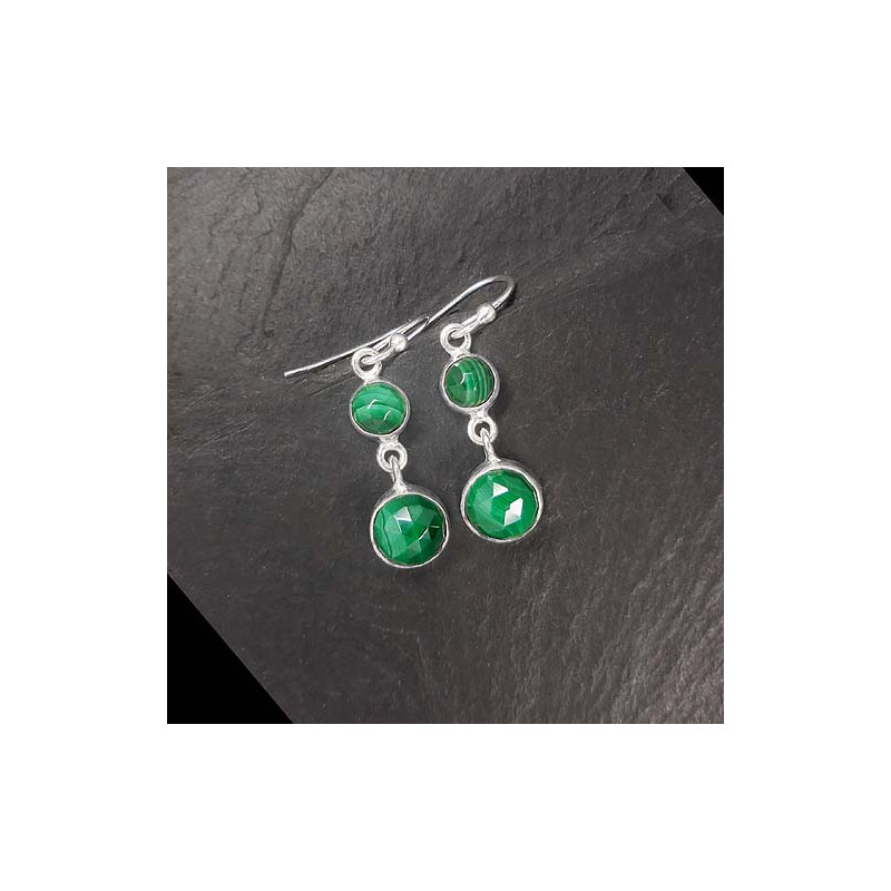 Malachit Ohrringe Facettiert