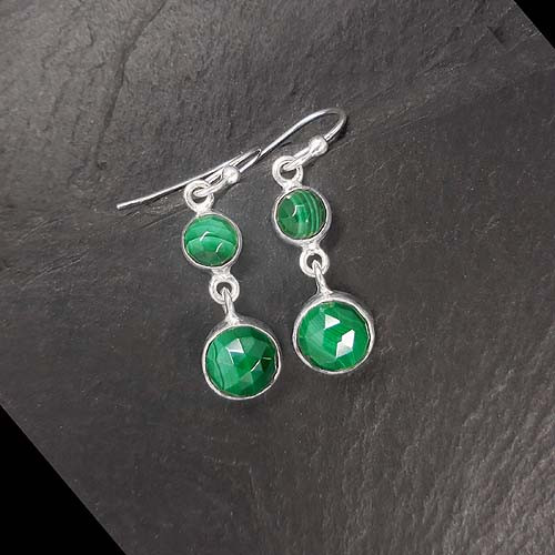 Malachit Ohrringe Facettiert