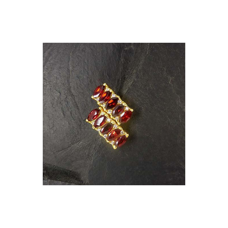 Granat Ohrstecker Vergoldet