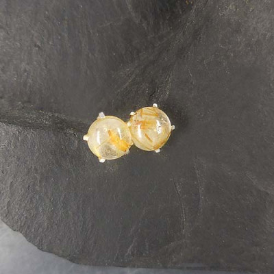 Rutilquarz Ohrstecker rund