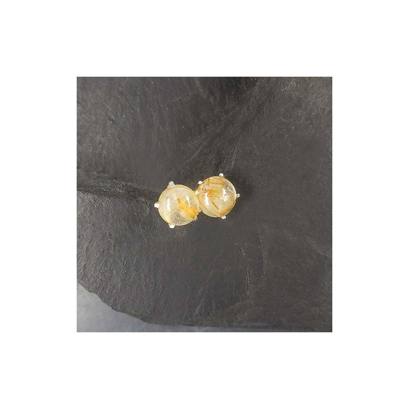 Rutilquarz Ohrstecker rund