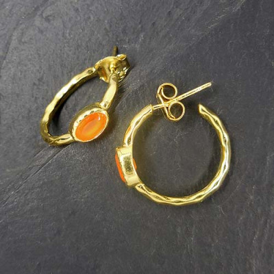 Ohrringe mit Karneol Vergoldet
