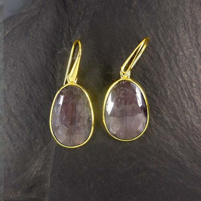 Rubin Ohrringe Vergoldet (Korund)