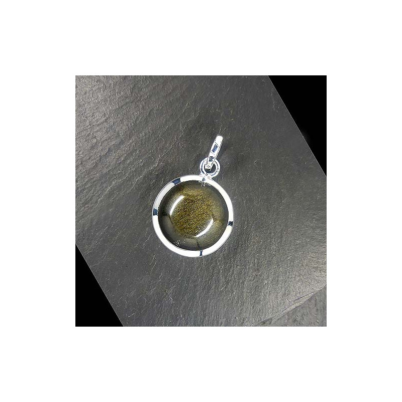 Goldobsidian Anhänger Rund