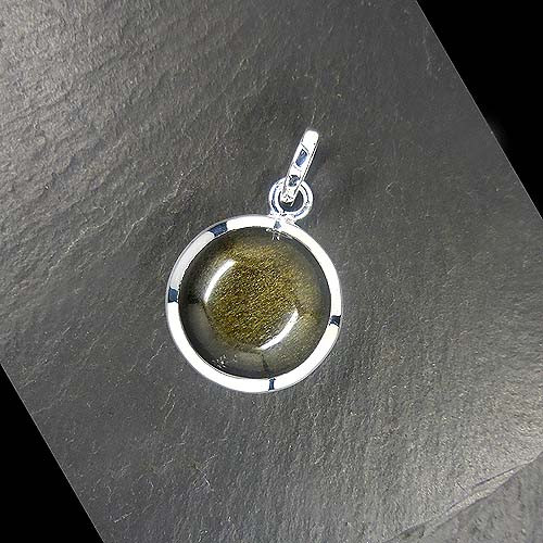 Goldobsidian Anhänger Rund