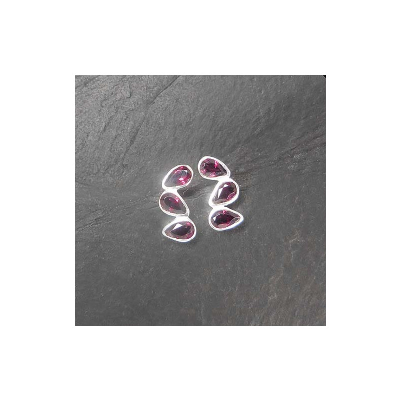 Granat Ohrstecker Tropfen