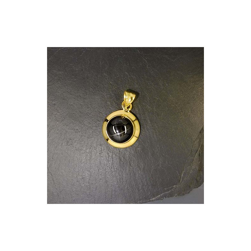 Sterndiopsid Anhänger Rund Vergoldet