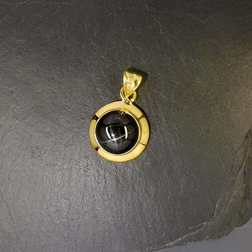 Sterndiopsid Anhänger Rund Vergoldet