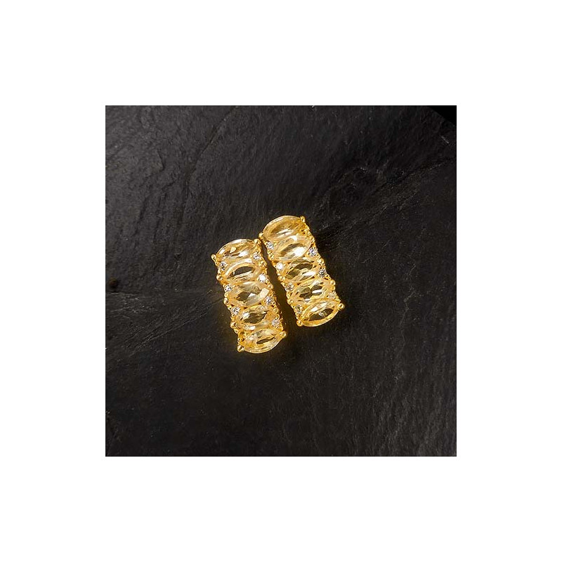 Citrin Ohrstecker Multi Vergoldet