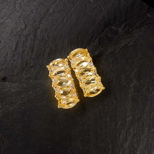 Citrin Ohrstecker Multi Vergoldet