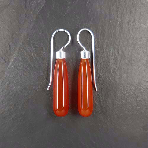 Karneol Ohrringe Tropfen Lang