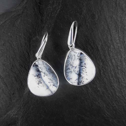 Dendritenopal Ohrringe (Tropfen)