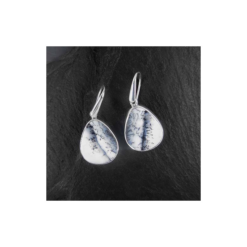 Dendritenopal Ohrringe (Tropfen)