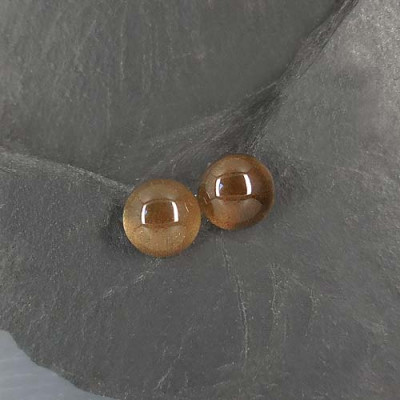 Rauchquarz Ohrstecker Rund