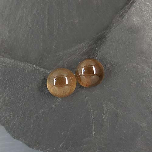 Rauchquarz Ohrstecker Rund