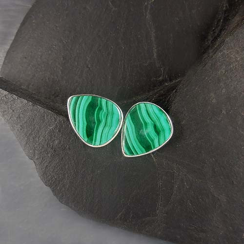 Malachit Ohrstecker Tropfen