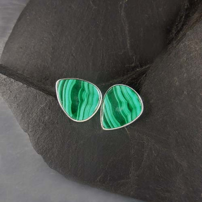 Malachit Ohrstecker Tropfen