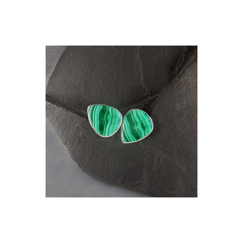 Malachit Ohrstecker Tropfen