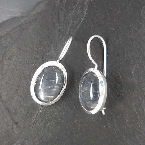 Graue Mondsteinohrringe Oval (TOo)