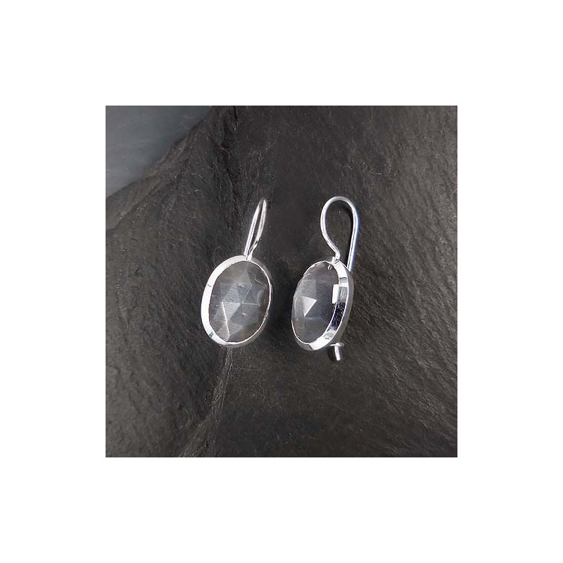 Graue Mondsteinohrringe Oval (TOo)