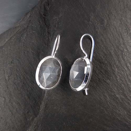 Graue Mondsteinohrringe Oval (TOo)