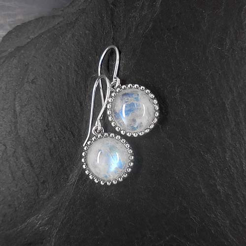 Mondstein Ohrringe Rund