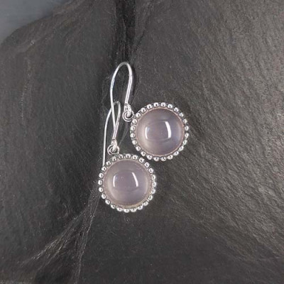 Rosenquarz Ohrringe Rund