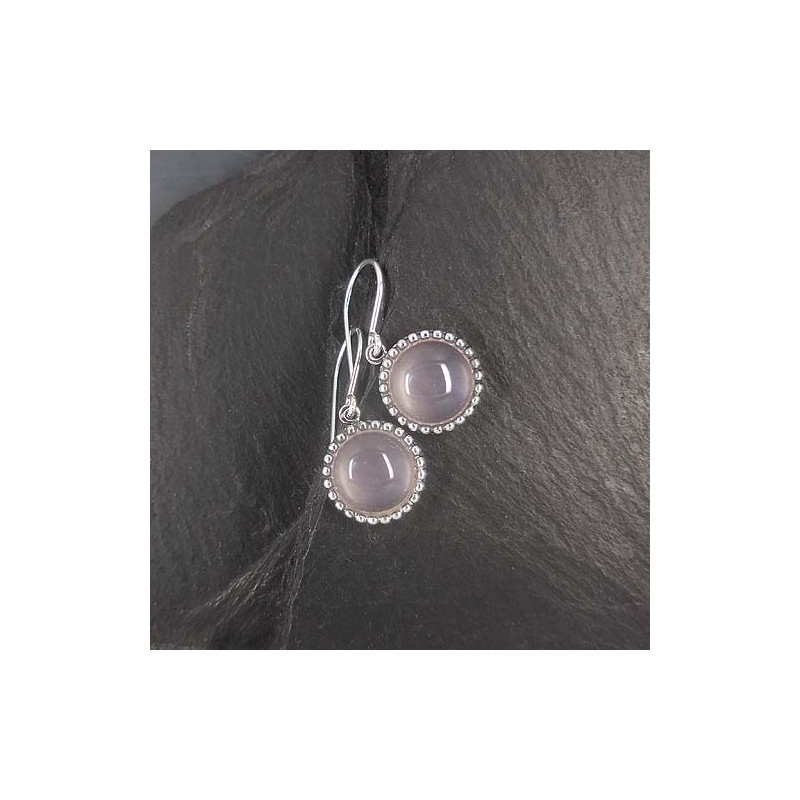 Rosenquarz Ohrringe Rund