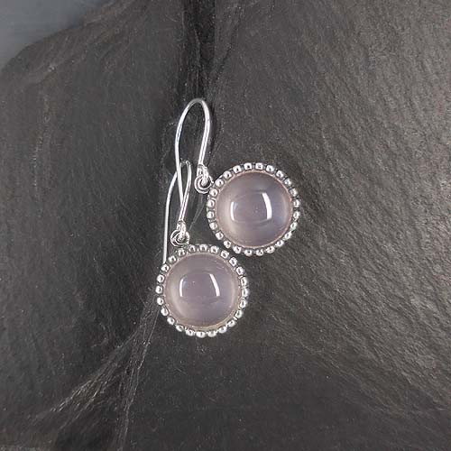 Rosenquarz Ohrringe Rund