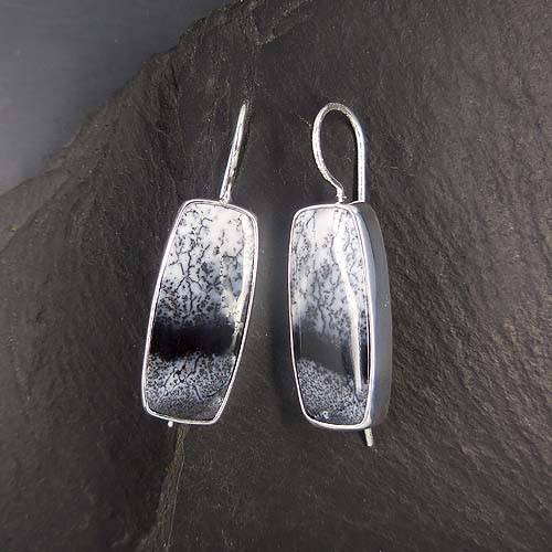 Dendritenopal Ohrringe Eckig