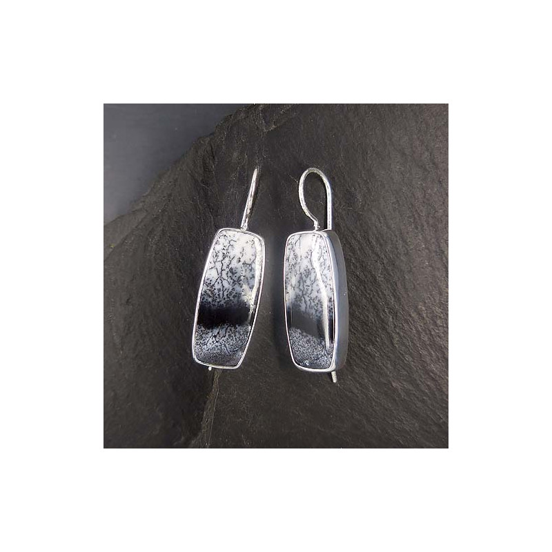 Dendritenopal Ohrringe Eckig