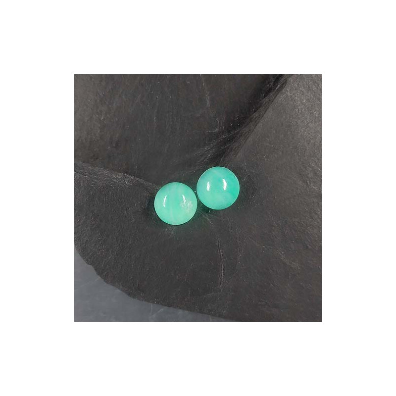 Amazonit Ohrstecker Halbkugel