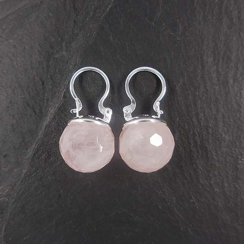 Rosenquarz Ohrringe Kugel
