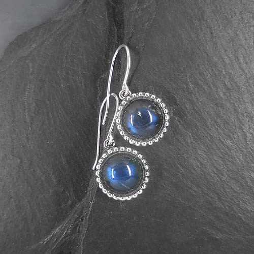 Labradorit Ohrringe Rund