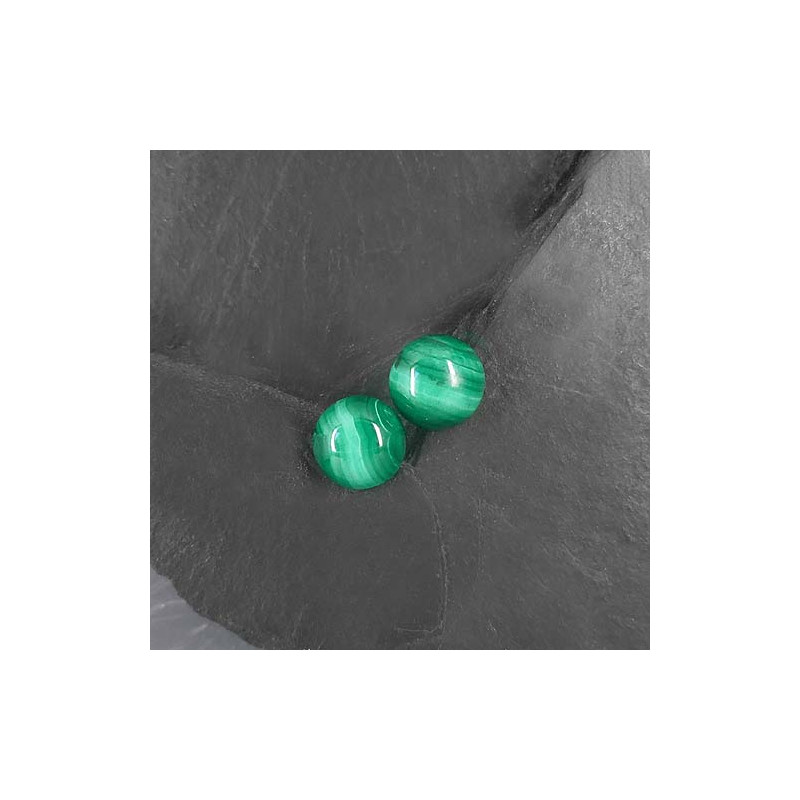 Malachit Ohrstecker Rund