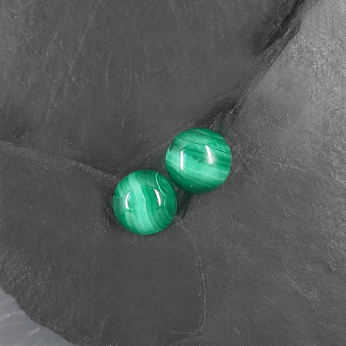 Malachit Ohrstecker Rund
