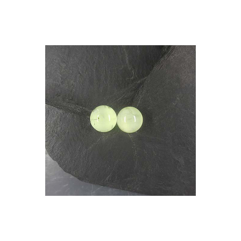 Prehnit Ohrstecker Rund