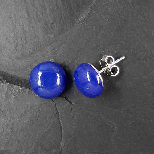 Lapis Lazuli Ohrstecker Rund