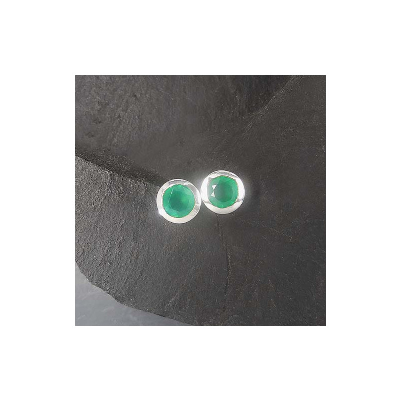 Grüne Achat Ohrstecker
