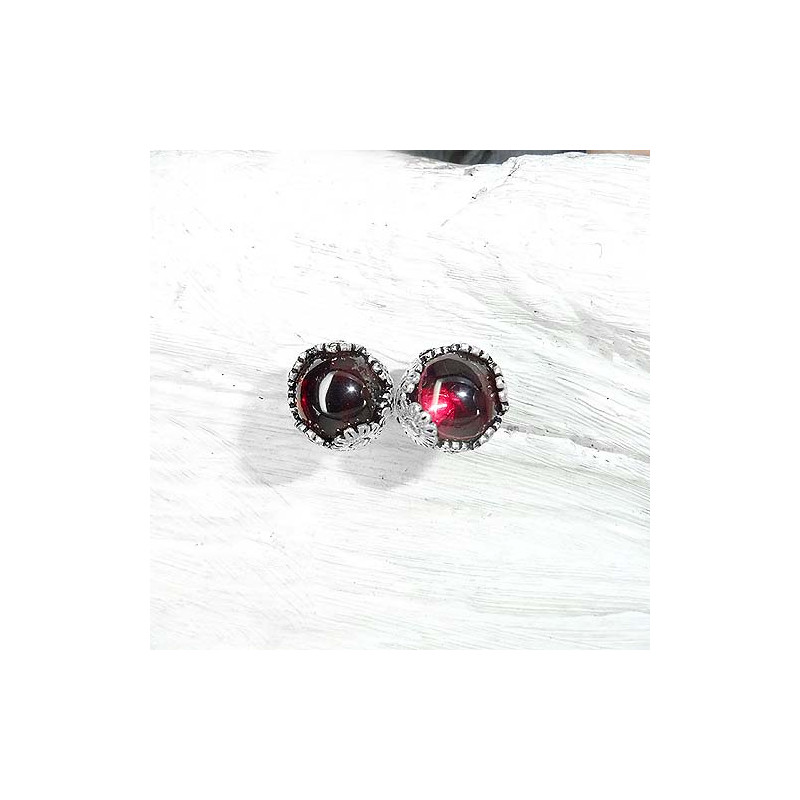 Granat Ohrstecker Cabochon