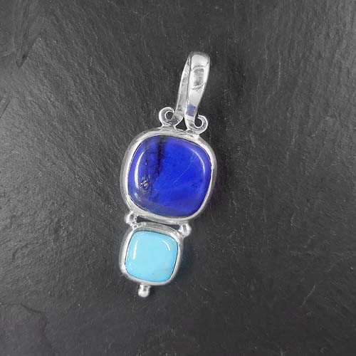 Anhänger mit Lapis und Türkis