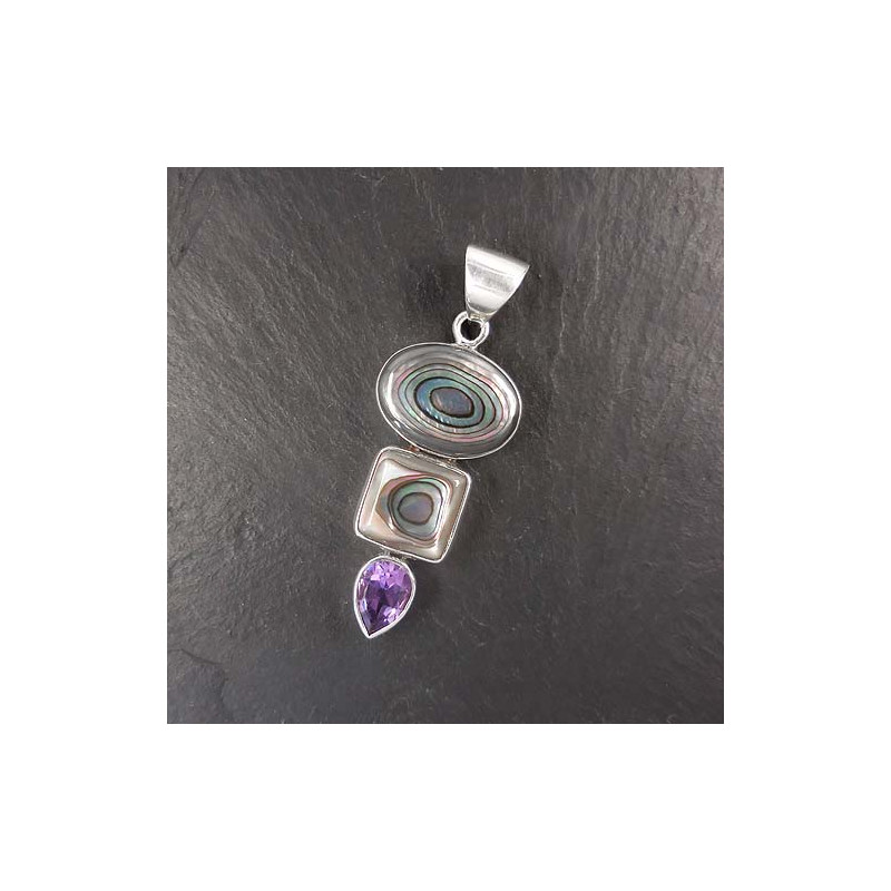 Perlmutt Anhänger mit Amethyst